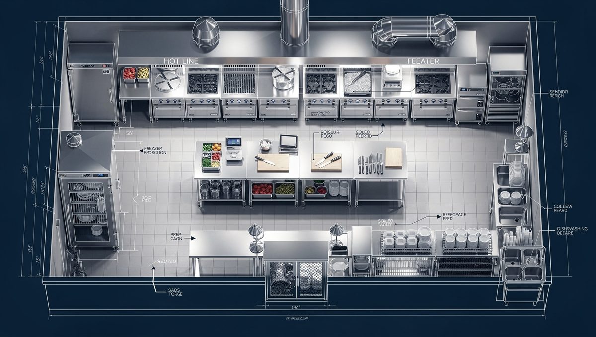 Commercial kitchen layout and design — workflow efficiency and team performance