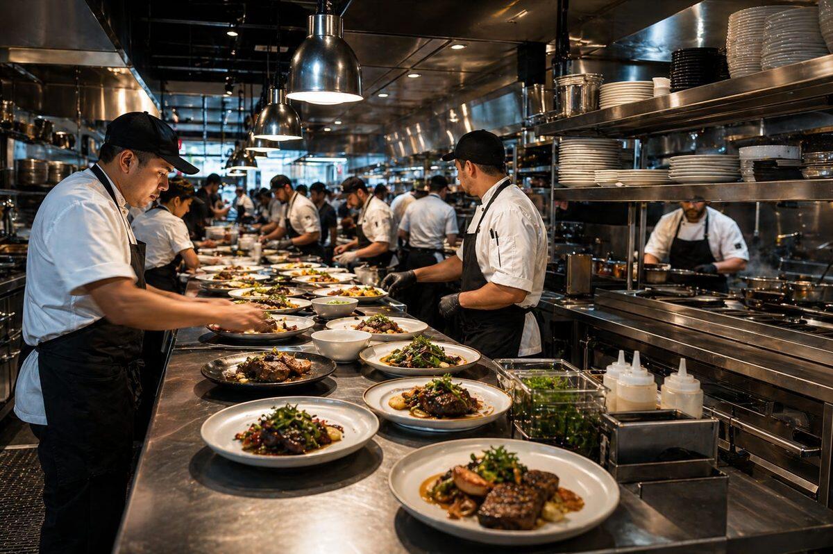 Restaurant operations dashboard and performance metrics reviewed against real service data